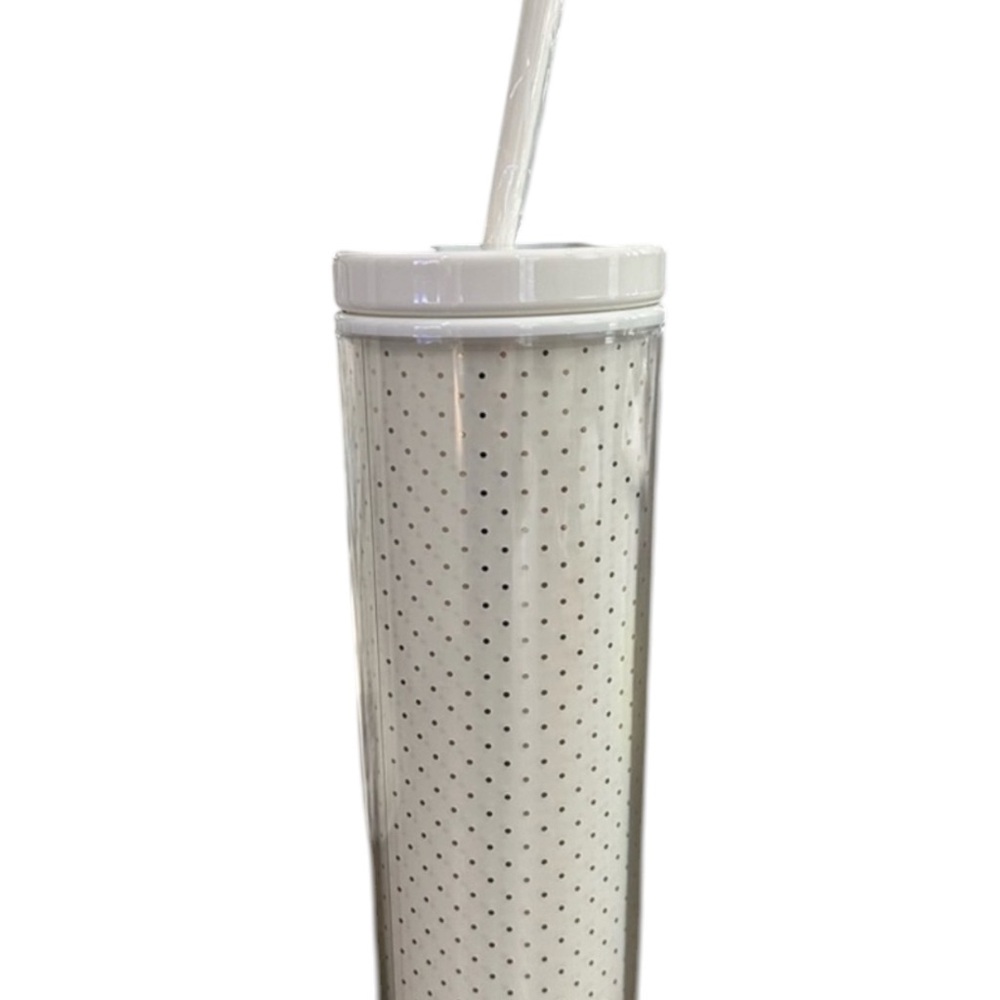 Kate Spade “Yes, Yes, Yes” White Tumbler w/ Black Script & Gold Dots. - Picture 6 of 14